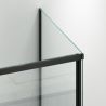 Duschkabine, fester Wand und Schiebetür, 6 mm Sicherheitsglas, 70–90 x 100–180 cm, Profil und Griff in Mattschwarz, Hanes