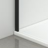 Duschkabine, fester Wand und Schiebetür, 6 mm Sicherheitsglas, 70–90 x 100–180 cm, Profil und Griff in Mattschwarz, Hanes