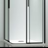 Duschkabine, 2 Schiebetüren, 6 mm Sicherheitsglas, 80–100 x 80–100 cm, mattschwarzes Profil, Medea