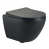 Wandhängendes WC, Mattschwarz, Power Color, Rimless, 49x37 cm, Duroplast-Deckel, Sanitärkeramik, Ben
