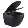 Wandhängendes WC, Mattschwarz, Power Color, Rimless, 49x37 cm, Duroplast-Deckel, Sanitärkeramik, Ben