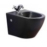 Bidet, Glänzend Schwarz, 49x36 cm, Wandmontage, Sanitärkeramik, Ben