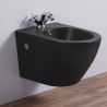 Bidet, Glänzend Schwarz, 49x36 cm, Wandmontage, Sanitärkeramik, Ben