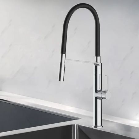 Küchenarmatur, magnetische Halterung, ausziehbare Brause, 2 Strahlarten, flexible Armatur, Chrom, Mira