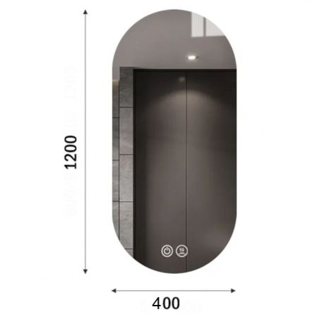 LED-Spiegel, Anti-Beschlag, Touch, 5 mm, 3 Lichtfarben, Einstellbare Helligkeit, Maße 50x100-40x120 cm, Victoria