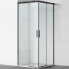 Duschkabine, 2 Schiebetüren, 6 mm Sicherheitsglas, 80–100 x 80–100 cm, mattschwarzes Profil, Medea