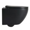 Wandhängendes WC, Mattschwarz, Power Color, Rimless, 49x37 cm, Duroplast-Deckel, Sanitärkeramik, Ben