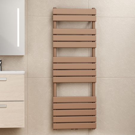 EGO Heizkörper – Nadir, Handtuchheizkörper aus Stahl, Cappuccino, 100-120-140-160-180x50 cm