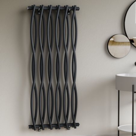 Dekorativer Heizkörper, Anthrazit, 120x50 cm, 506 W, 12 Elemente, Stahl, für Bad oder Zimmer, Emre