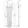 Heizkörper, Anthrazit, 180 x 42 cm, 687 W, 6 Elemente, Stahl, Modernes Design, Enes Heizkörper, Anthrazit, 180 x 42 cm, 687 W, 6 Elemente, Stahl, Modernes Design, Enes