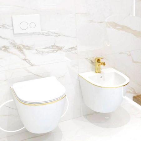 Bidet Ben, Gold Line, 49x36 cm, Wandmontage, Sanitärkeramik