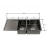 Küchenspüle, Arbeitsstation, Nano-Beschichtung, 2 Becken, 19 cm Tiefe, Edelstahl, Gun Grey, 100x45 cm, Vania