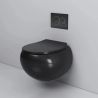 Toilettenschüssel, hängende Installation, Randlos, Mattschwarz, 47x45 cm, Site-Keramik, Duroplast-Deckel mit Soft Close, Roli