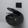 Toilettenschüssel, hängende Installation, Randlos, Mattschwarz, 47x45 cm, Site-Keramik, Duroplast-Deckel mit Soft Close, Roli