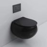 Toilettenschüssel, hängende Installation, Randlos, Mattschwarz, 47x45 cm, Site-Keramik, Duroplast-Deckel mit Soft Close, Roli