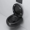 Toilettenschüssel, hängende Installation, Randlos, Mattschwarz, 47x45 cm, Site-Keramik, Duroplast-Deckel mit Soft Close, Roli