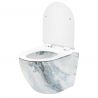 Wandhängendes WC, Granit Glänzend, Rimless, 49x37 cm, Duroplast-Deckel, Sanitärkeramik, Ben