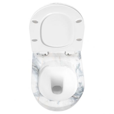Wandhängendes WC, Granit Glänzend, Rimless, 49x37 cm, Duroplast-Deckel, Sanitärkeramik, Ben