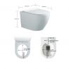 Wandhängendes WC, Marmoroberfläche, Rimless, 49x36 cm, Duroplast-Deckel, Sanitärkeramik, Ben Wandhängendes WC, Marmoroberfläche, Rimless, 49x36 cm, Duroplast-Deckel, Sanitärkeramik, Ben