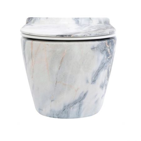 Wandhängendes WC, Granit Glänzend, Rimless, 49x37 cm, Duroplast-Deckel, Sanitärkeramik, Ben
