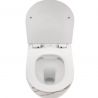 Wandhängendes WC, Marmoroberfläche, Rimless, 49x37 cm, Duroplast-Deckel, Sanitärkeramik, Ben