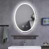LED-Spiegel, Anti-Beschlag und Touch-Taste, 3 Lichtfarben, Einstellbare Helligkeit, Maße 50-75x70-100 cm, Fiesta
