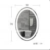 LED-Spiegel, Anti-Beschlag und Touch-Taste, 3 Lichtfarben, Einstellbare Helligkeit, Maße 50-75x70-100 cm, Fiesta
