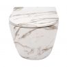 Wandhängendes WC, Marmoroberfläche, Rimless, 49x37 cm, Duroplast-Deckel, Sanitärkeramik, Ben