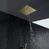 Duschsystem, Regendusche und Wasserfall mit Einbau in die Decke, Mattgold, Einbauarmatur mit Thermostat, Amigo