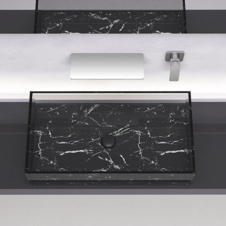 Waschbeckenarmatur, Wasserfall-Design, Chrom, Wandmontage, Messing, Einhebelmischer, Fantezia
