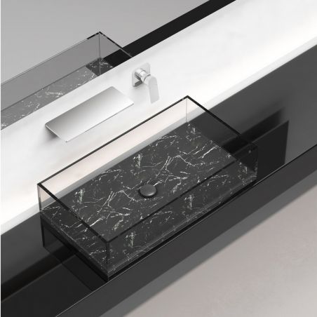 Waschbeckenarmatur, Wasserfall-Design, Chrom, Wandmontage, Messing, Einhebelmischer, Fantezia