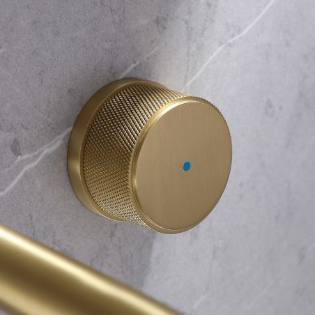Waschbecken- und Badewannenarmatur, Einbau-Montage, mit Perlator, Doppelte Steuerung, Mattgold, Messing, Carisma