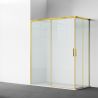 Duschkabine, 2 Schiebetüren, 6 mm Sicherheitsglas, 80-100 x 80-100 cm, mattgoldenes Profil, Medea