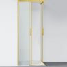 Duschkabine, 2 Schiebetüren, 6 mm Sicherheitsglas, 80-100 x 80-100 cm, mattgoldenes Profil, Medea