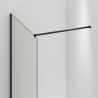 Walk-In Duschwand Ultra-Slim, 8 mm Sicherheitsglas, Maße 80-120x200 cm, mattschwarzes Profil, Nano Easy Clean, Matia