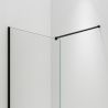 Walk-In Duschwand Ultra-Slim, 8 mm Sicherheitsglas, Maße 80-120x200 cm, mattschwarzes Profil, Nano Easy Clean, Matia