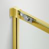 Duschkabine, 2 Schiebetüren, 6 mm Sicherheitsglas, 80-100 x 80-100 cm, mattgoldenes Profil, Medea