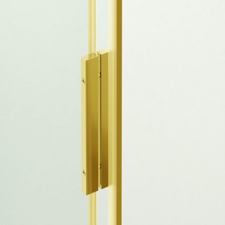 Duschkabine, 2 Schiebetüren, 6 mm Sicherheitsglas, 80-100 x 80-100 cm, mattgoldenes Profil, Medea