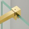 Walk-In Duschwand Ultra-Slim, 8 mm Sicherheitsglas, Maße 80-120x200 cm, mattgoldenes Profil, Nano Easy Clean, Matia