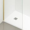 Walk-In Duschwand Ultra-Slim, 8 mm Sicherheitsglas, Maße 80-120x200 cm, mattgoldenes Profil, Nano Easy Clean, Matia