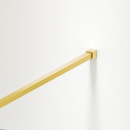 Walk-In Duschwand Ultra-Slim, 8 mm Sicherheitsglas, Maße 80-120x200 cm, mattgoldenes Profil, Nano Easy Clean, Matia