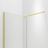 Walk-In Duschwand Ultra-Slim, 8 mm Sicherheitsglas, Maße 80-120x200 cm, mattgoldenes Profil, Nano Easy Clean, Matia