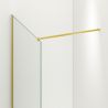 Walk-In Duschwand Ultra-Slim, 8 mm Sicherheitsglas, Maße 80-120x200 cm, mattgoldenes Profil, Nano Easy Clean, Matia