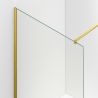 Duschwand für die Badewanne, feststehend, transparent, Mattgold-Profile, 8 mm Sicherheitsglas, 80-90x150 cmm, Nora
