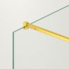 Duschwand für die Badewanne, feststehend, transparent, Mattgold-Profile, 8 mm Sicherheitsglas, 80-90x150 cmm, Nora