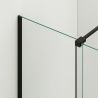 Walk-In Duschwand, 6 mm Sicherheitsglas, 2 Elemente, gleitend, Maße 100-120x200 cm, Mattschwarz, Benito