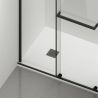 Walk-In Duschwand, 6 mm Sicherheitsglas, 2 Elemente, gleitend, Maße 100-120x200 cm, Mattschwarz, Benito