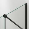 Walk-In Duschwand, 6 mm Sicherheitsglas, 2 Elemente, gleitend, Maße 100-120x200 cm, Mattschwarz, Benito