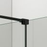 Walk-In Duschwand, 6 mm Sicherheitsglas, 2 Elemente, gleitend, Maße 100-120x200 cm, Mattschwarz, Benito