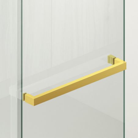 Walk-In Duschwand, 6 mm Sicherheitsglas, 2 Elemente, gleitend, Maße 100-120x200 cm, Mattgold, Benito